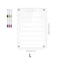 Clear acrylic weekly dry erase memo board with colorful markers for fridge and wall office use. - Large Magnetic Style with 6 Whiteboard Pens