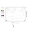 Acrylic weekly planner dinner plan board with 6 markers, clear memo board detail view. - Magnetic Memo Board / S