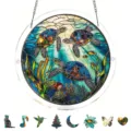 Acrylic marine scenery puzzle hanging sign with metal chain and creative shapes for summer decor. - PT-TYU041