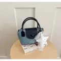 Koreanischer Stil Damen Jeans Handtasche, lässige Pendler Umhängetasche mit süßem Spitzenstern. - Mit Anhänger (ZY3170) / Denim-Blau