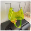 Neon grüne transparente Jelly Schultertasche, stylische PVC Achseltasche für Damen Sommer. - Fluoreszierendes Grün