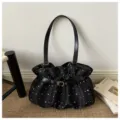 Black star pattern chic shoulder bag stylish underarm bag for women daily casual commute - Without Pendant (MC 6731) / Black