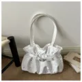 White Star Print Shoulder Bag Fashion Casual Underarm Bag PU Leather Chic Handbag - Without Pendant (MC 6731) / White