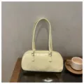 Mujer Amarillo Bolso De Hombro De Cuero PU Boston Bolso De Mano Retro Axila Variante - Amarillo (Sin Colgante)