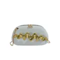 Donna elegante borsa tracolla catena decoro metallo onda casual borsa sera variante - Blu