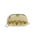 Chic borsa a tracolla bianco sporco con elegante decorazione in metallo dorato donna. - Giallo
