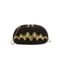 Donna elegante borsa a tracolla catena metallo onda pochette da sera marrone scuro variante - Caffè