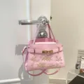 Pink women handbag stylish shoulder bag classic design elegant daily purse casual crossbody bag - Pink