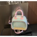Süße pastellblaue rosa Ita Tasche transparente Fenster Umhängetasche für Anime Fans und Alltag. - Ohne Anhänger / Grün Und Rosa