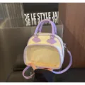 Sac bandouliere transparent de style japonais et coreen pour femme avec pochette de fenetre. - Sans pendentif / Blanc Et Violet