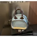 Sac ita transparent mignon bleu clair, sac bandoulière en cuir PU pour fans. - Sans pendentif / Mélange bleu et café