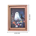 Magnet de réfrigérateur cadre rétro Halloween avec motif de fantôme et chat, 8x6cm. - Fantôme et Chat Noir Style(MZCT120)
