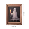 Magnet de réfrigérateur cadre photo rétro Halloween, design bougie fantôme vintage, joli décor. - Fantôme Tenant une Bougie Style(MZCT125)