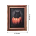 Aimant de réfrigérateur cadre photo vintage Halloween, chat noir citrouille en bois - Chat Noir et Citrouille Style(MZCT127)