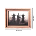 Halloween rétro cadre photo aimant de frigo, magnifique décoration magnétique bois. - Silhouette de Trois Sorcières Style(MZCT131)