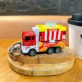 Creative alloy food truck keychain cute pull-back car toy pendant gift for kids and students - Hamburger Food Truck Keychain