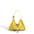 Bolso de hombro de cuero amarillo, bolso casual elegante, bolso minimalista diario. - Amarillo Pollito