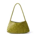 Sac à main épaule en cuir tressé vert olive élégant sac hobo sous les bras pour femmes pour - Jaune Citron