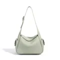 Premium genuine leather shoulder bag for women, stylish niche design slouchy dumpling handbag. - Matcha Green