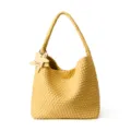 Sac à bandoulière tissé jaune, sac hobo décontracté et élégant avec charme étoile. - L / Naples Yellow