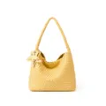 Sac à main tissé jaune pour femme, élégant sac cabas hobo avec joli pendentif en étoile. - M / Naples Yellow