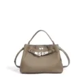 Bolso bandolera de piel de vacuno vintage estilo casual minimalista para mujer bolso - Gris elefante