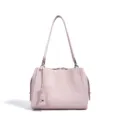 Elegante bolso de hombro de cuero rosa claro para mujer, bolso casual de moda diaria. - Rosa Batido