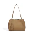 Elegante borsa a tracolla marrone in vera pelle, design minimalista chic da donna. - Marrone Latte