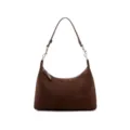 Sac porté épaule en daim marron pour femme, sac hobo élégant, style rétro pour le bureau. - Café (cuir de vachette nubuck)