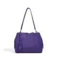 Bolso de hombro de cuero morado para mujer, elegante bolso de cercanías con diseño minimalista. - Púrpura Arándano