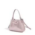 Bolso tote de cuero de vaca para mujer en rosa suave, diseño elegante con cierre de cerradura. - Rosa