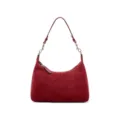 Sac épaule en daim bordeaux pour femme élégant sac hobo fourre-tout avec quincaillerie - Rouge vin (cuir de vachette nubuck)