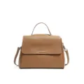 Femme sac à épaule en cuir véritable grande capacité sac cabas marron sac bandoulière - Abricot