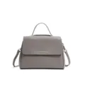 Sac à main bandoulière en cuir véritable gris, grande capacité sac de transport. - Gris
