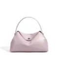 bolsos de hombro de cuero rosa minimalista elegante gran capacidad bolso mujer asa superior - Lila