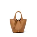 Borsa a secchiello donna in vera pelle di alta qualita borsa a mano elegante marrone chic - 14 cm biscotto (fibbia oro)