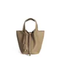 Vera pelle secchio borsa donne alta qualità elegante pelle bovina borsa marrone. - 14 cm Etoupe (hardware dorato)