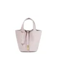Borsa a secchiello in vera pelle da donna, elegante borsa con manico superiore e lucchetto, chic. - 14 cm Viola da sogno (hardware dorato)