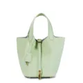 Borsa a secchiello in vera pelle verde chiaro, elegante borsa a mano in pelle nuova. - 18 cm Vert Fizz (hardware dorato)