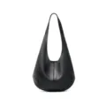 Sac bandoulière hobo en cuir véritable noir, grand sac cabas fourre-tout pour femme chic - Noir