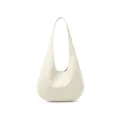 Sac epaule minimaliste en cuir de vachette pour femme, grand cabas de voyage tous les jours. - Blanc