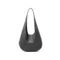 Dark grey cowhide leather underarm shoulder bag, stylish casual large capacity tote for women. - Graphite Grey