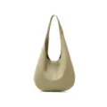 Minimalist leather underarm shoulder bag for women, elegant large capacity commute tote style. - Sage Green