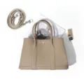 Classic leather tote bag for women, large capacity daily commuter handbag with adjustable strap. - 25cm / Elephant Gray