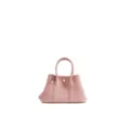 Pink leather garden party tote bag, stylish commuter shoulder bag for women daily use. - 20cm / 3Q Pink