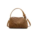 Sac à main bandoulière femme motif léopard tendance, sac fourre-tout automne. - Imprimé léopard