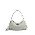 Bolso de hombro de cuero verde salvia minimalista con asa y cierre de giro metálico. - Verde matcha