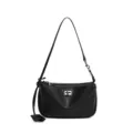 Sac a epaule sous les bras en cuir noir elegant pour femmes, sac fourre-tout de commute. - Boucle Argent / Noir