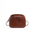 Sac bandoulière en cuir marron pour femme, petit sac élégant avec poche frontale chic. - Brun Caramel