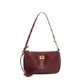Sac en cuir veritable bordeaux sac d'epaule sous les aisselles en cuir de vaches pour femmes - Boucle Dorée / Rouge Ancorra